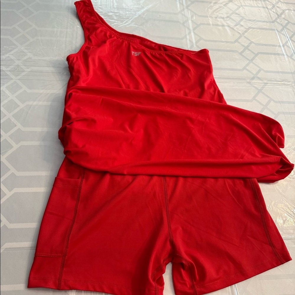 Red One Shoulder Dress